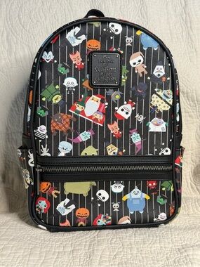 The Nightmare Before Christmas Loungefly Mini Backpack - Black Character Print